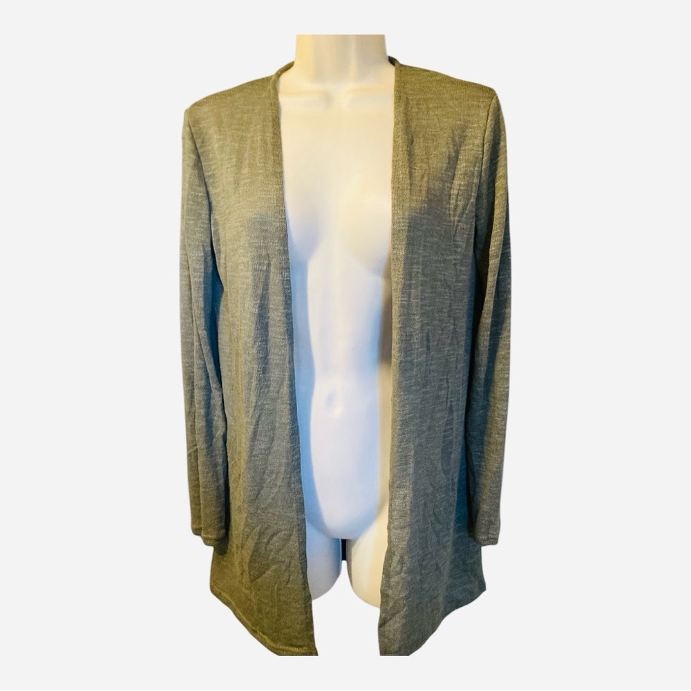 Women's Gray Open Front Sweater